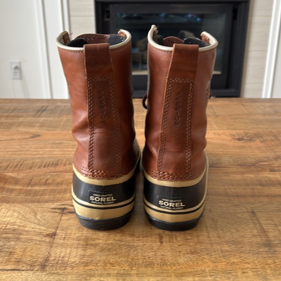 Sorel Brown and Black Leather Waterproof Boots - Picture 3 of 10